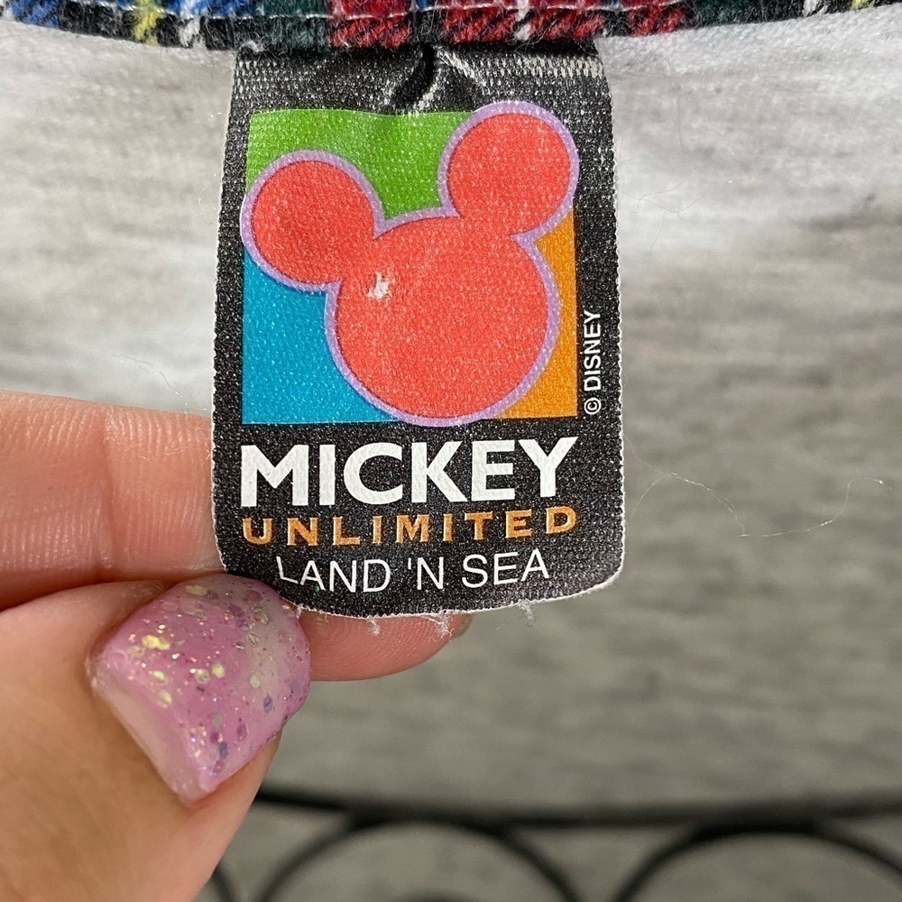 Vintage Mickey Mouse shirt with plaid letter - Picture 2 of 9